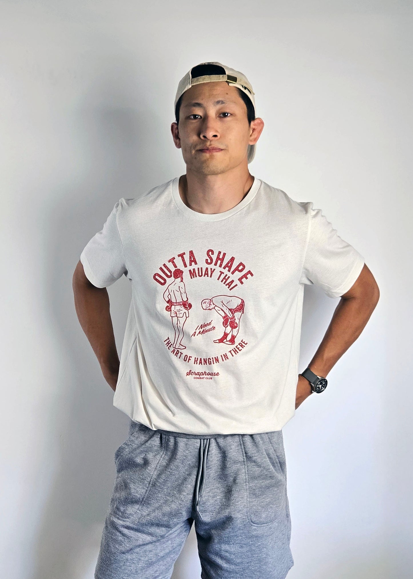 OUTTA SHAPE GLORY TEE  (VINTAGE WHITE)